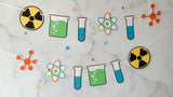 Pinfliers Science Theme Birthday Party Paper Bunting with Orange