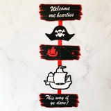 Pinfliers Pirate Theme Birthday Party Paper Entrance Sign