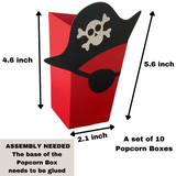 Pinfliers Pirate Theme Party Paper French Fries / Popcorn Boxes, A set of 10