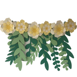 Pinfliers Flower Garland with Cream and Yellow Paper Flower and Leaves for Birthday Party Decorations Small Pack