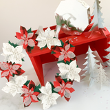 Pinfliers Paper Poinsettia Wreath for Christmas Decoration