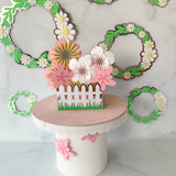 Pinfliers Summer / Tropical Theme Paper Flower Garland with Pink & Yellow Flowers for Birthday Party Decoration