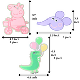 Pinfliers Peppa Pig Theme Birthday Party Paper Cutouts for Centerpiece