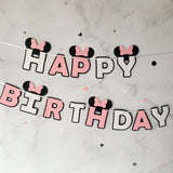 Pinfliers Minnie Mouse Theme Birthday Party Paper Happy Birthday Banner