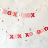 Pinfliers Happy Anniversary Party / Valentines Day Paper XOXO Bunting, 20 pieces, Pink & Red