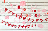 Pinfliers Happy Anniversary Party / Valentines Day Paper XOXO Bunting, 20 pieces, Pink & Red