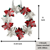 Pinfliers Paper Poinsettia Wreath for Christmas Decoration