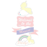 Pinfliers Pastel Unicorn Theme Birthday Party Decoration Paper Entrance Sign